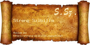 Streng Szibilla névjegykártya